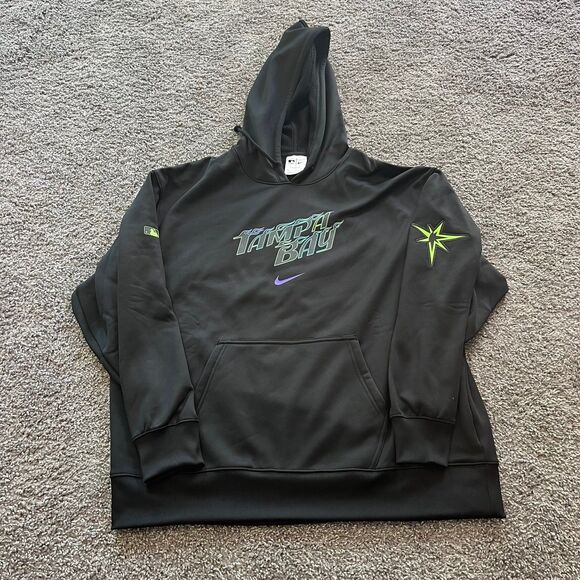 Nike Other - Nike Tampa Bay Rays City Connect Therma Fit Hoodie Black Neon Mens Medium MLB